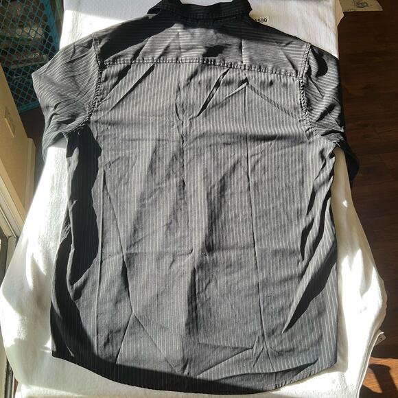 Bruno Men’s Short Sleeve Button Down Shirt size L, Black Stripes - Picture 7 of 7